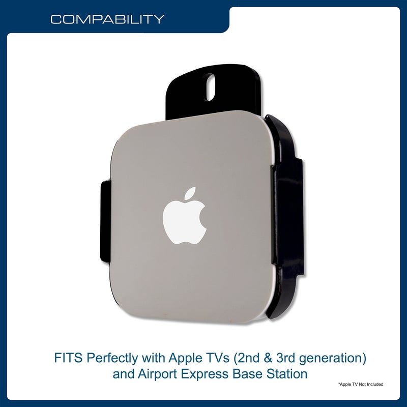 QualGear QG-AM-017 Mount for Apple TV/AirPort Express Base Station (For 2nd & 3rd Generation Apple TVs) Black - Image 2